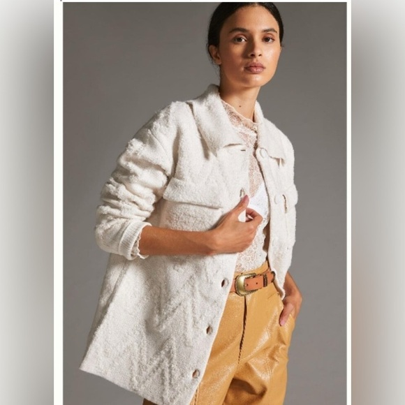 Anthropologie Sweaters - Anthropologie Flat White Sweater Coat S